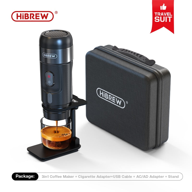 HiBREW Portable Coffee Machine for Car &amp; Home,DC12V  Expresso Coffee Maker Fit Nexpresso Dolce  Pod Capsule  Coffee Powder H4A